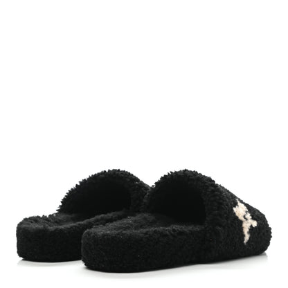 Louis Vuitton Shearling Bom Dia Flat Mules 41 Black 4 of 8