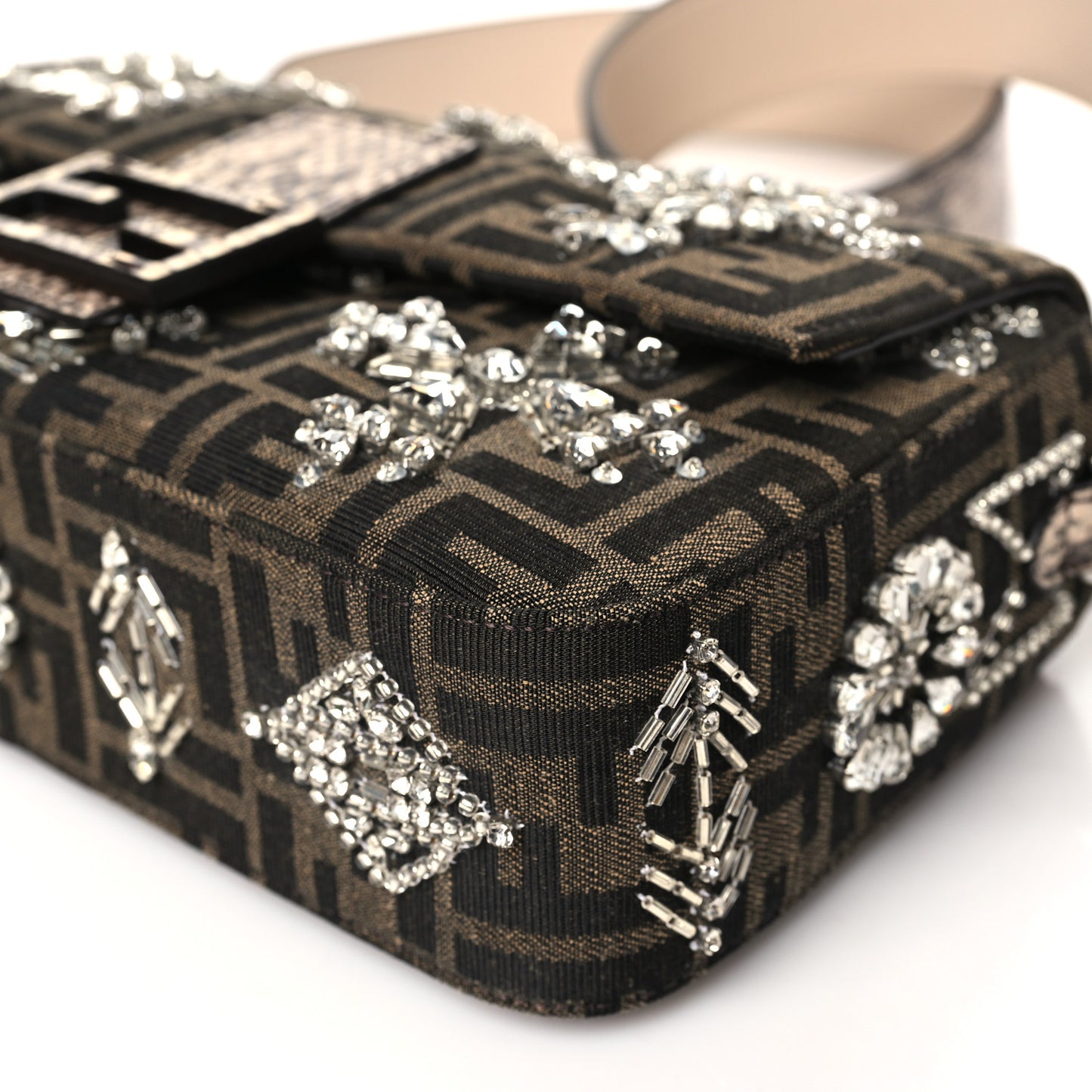 Re-Edition Elaphe Fabric Jacquard FF 1974 Embroidered Baguette Multicolor