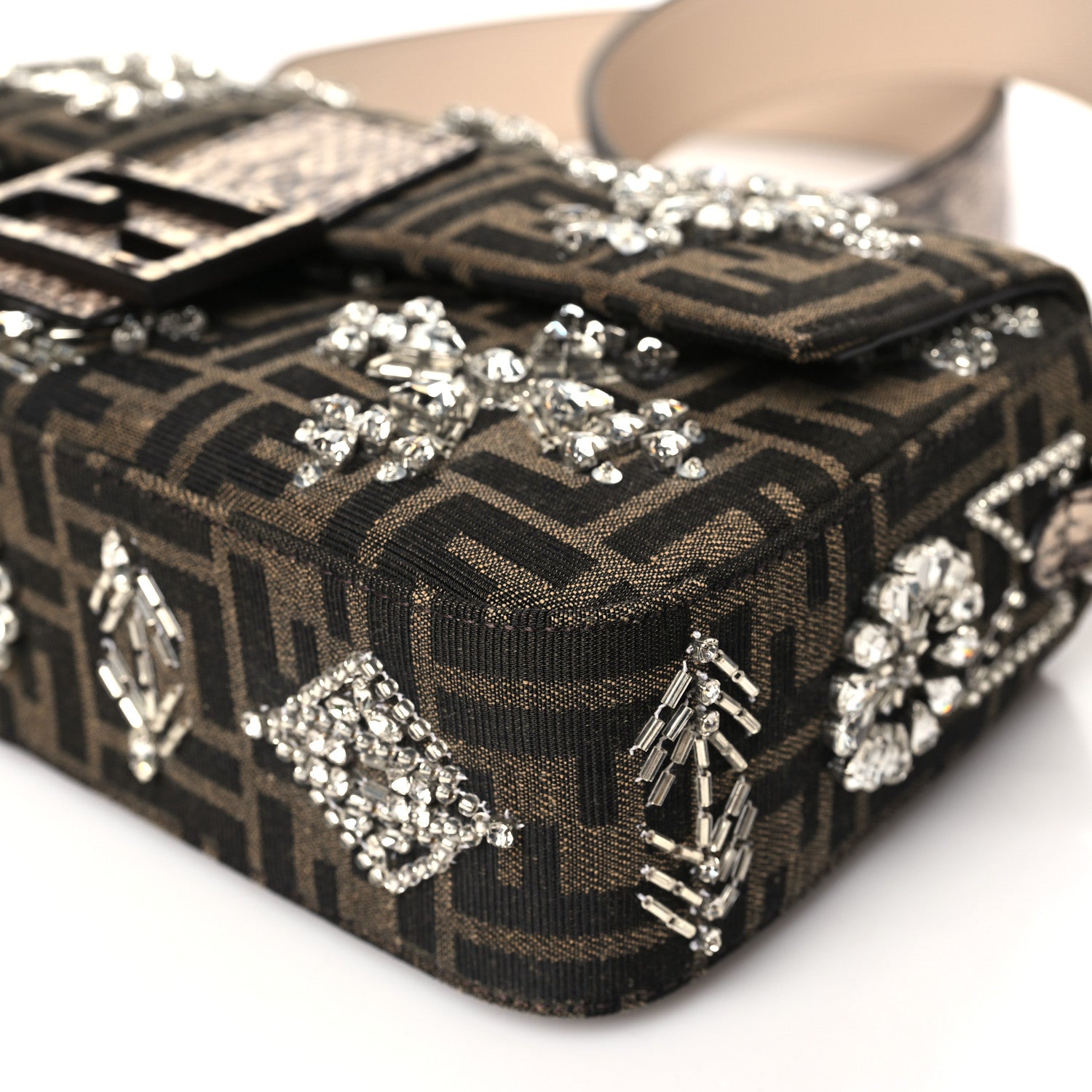 Fendi Re-Edition Elaphe Fabric Jacquard FF 1974 Embroidered Baguette Multicolor 10 of 10