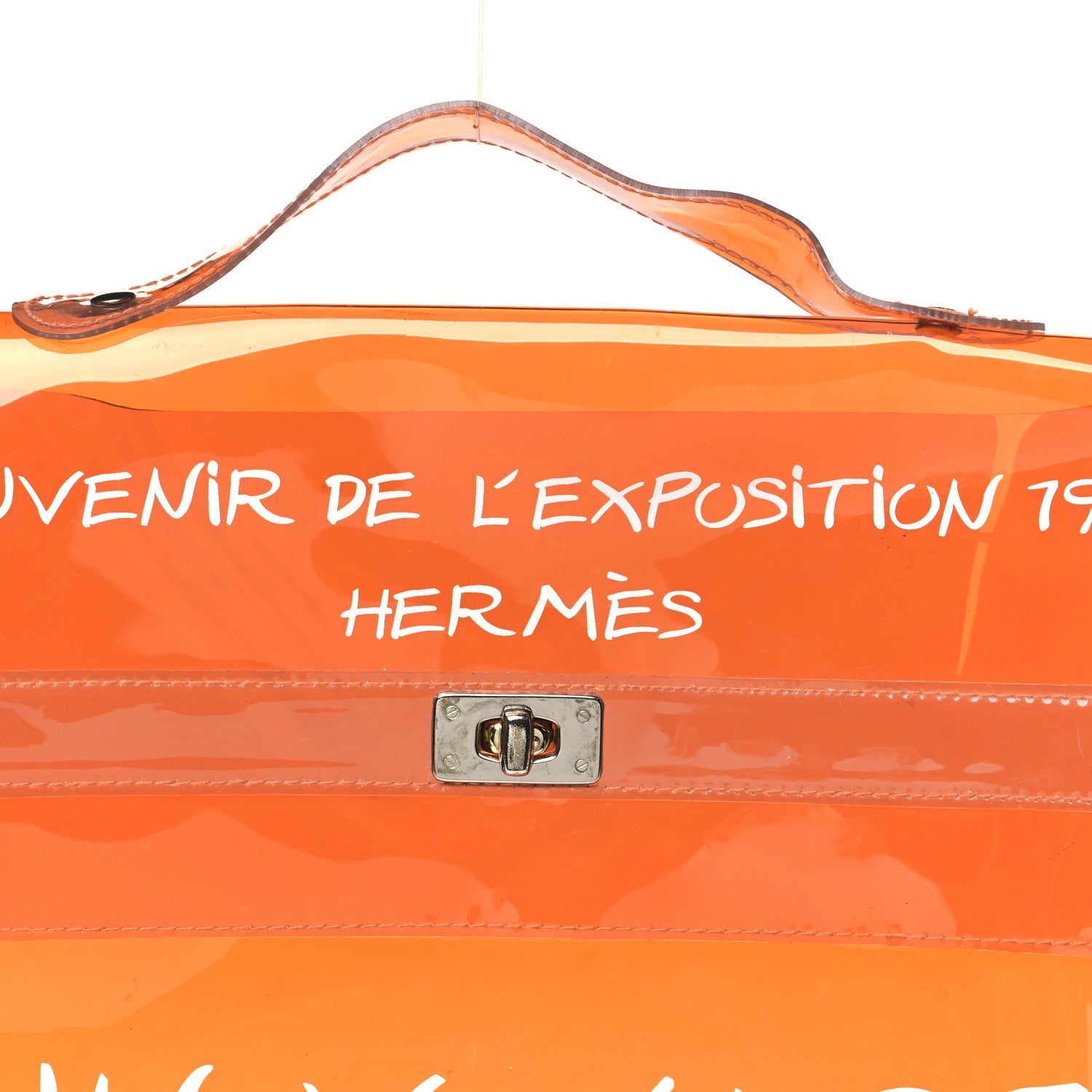 Hermes Vinyl Souvenir De L'Exposition Kelly Orange 6 of 9