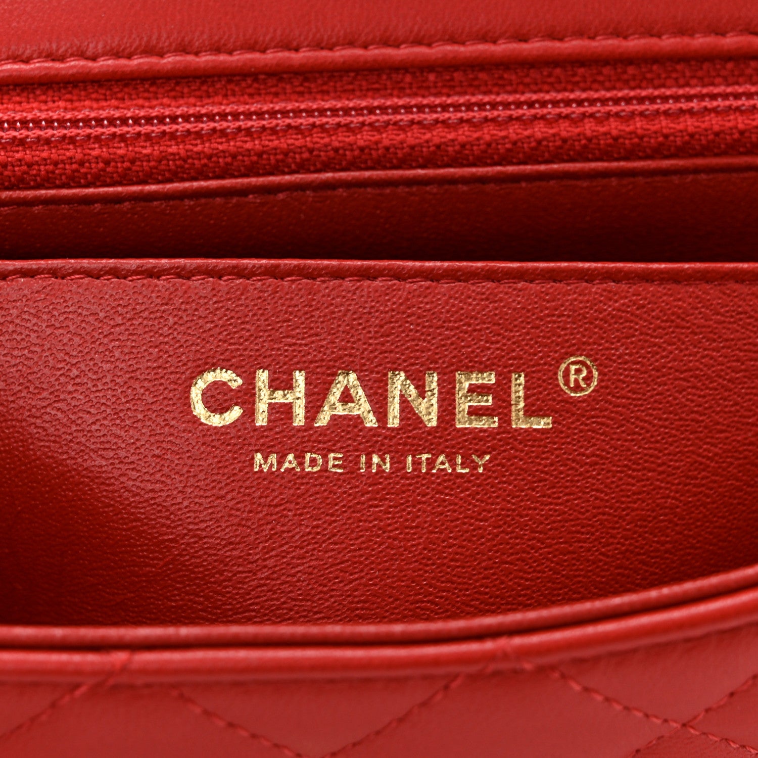 Chanel Lambskin Quilted Mini Rectangular Flap Red 6 of 11