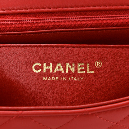 Chanel Lambskin Quilted Mini Rectangular Flap Red 6 of 11
