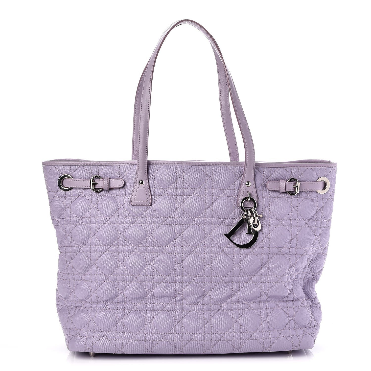 Christian Dior Coated Canvas Cannage Medium Panarea Tote Lilac 1 of 7