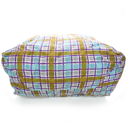 Prada Tessuto Nylon Plaid Shopping Tote w Cosmetic Pouch 4 of 10
