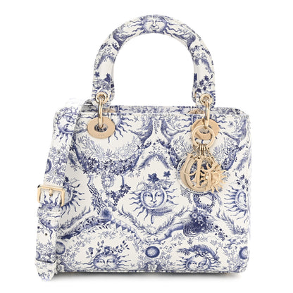 Christian Dior Calfskin Le Soleil Print Medium Lady Dior Blue Multicolor 1 of 12