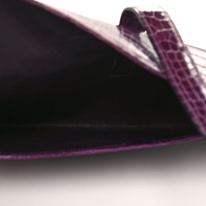 Hermes Shiny Niloticus Crocodile Jige Elan 29 Clutch Amethyste 5 of 10