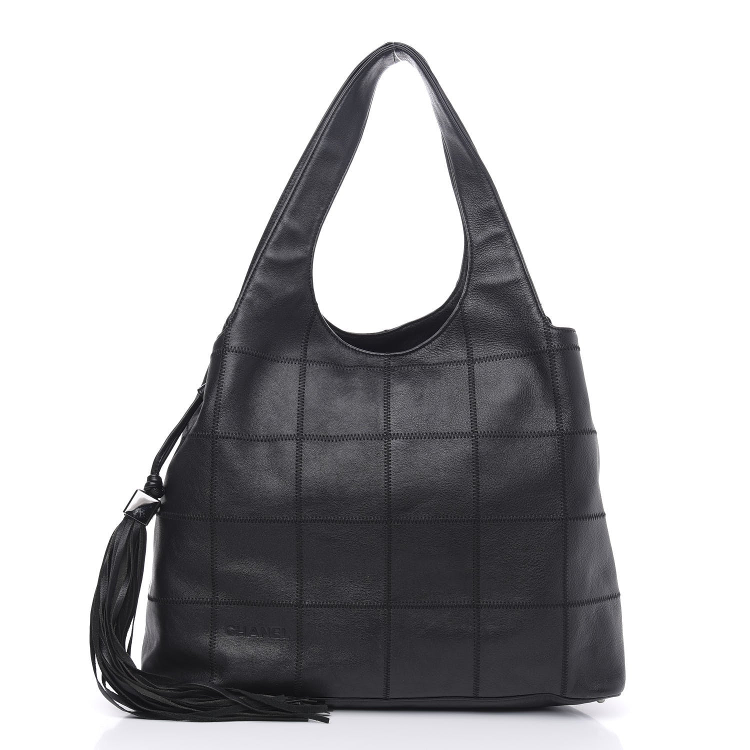 Chanel Calfskin Square Stitched Tassel Bag Black 1 of 11