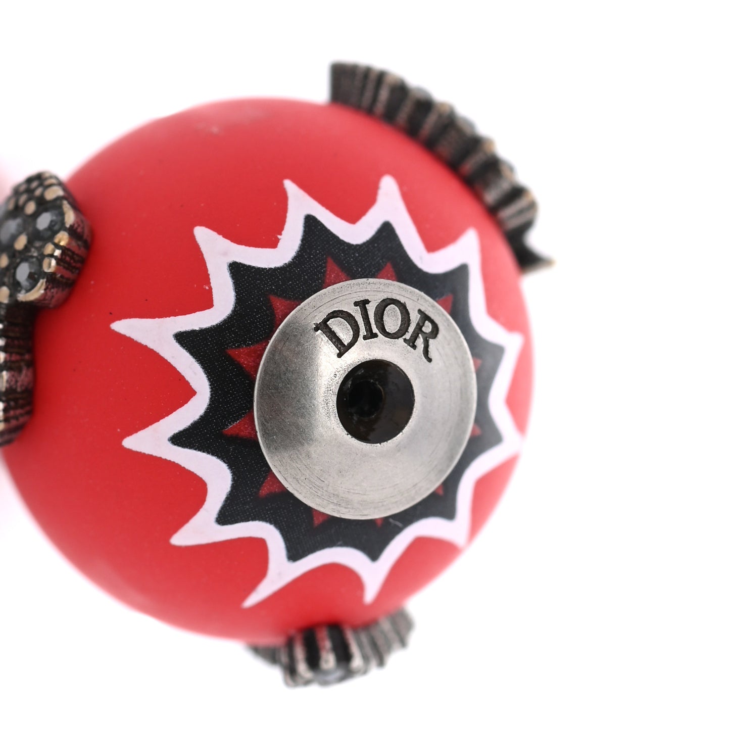 Crystal Mise En Dior Tribal Earrings Matte Red