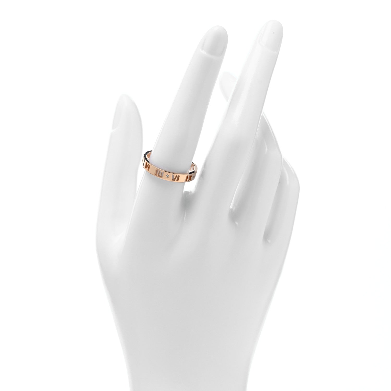 Tiffany 18K Rose Gold Diamond Narrow Atlas Pierced Ring 59 8.75 2 of 5