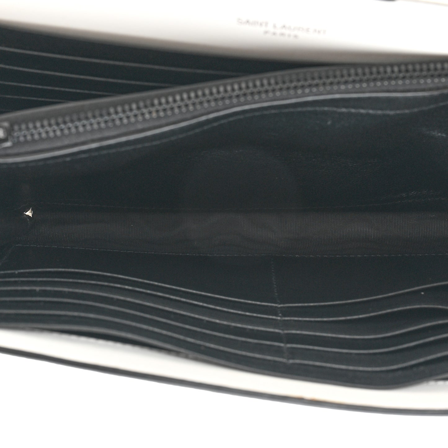 Grain De Poudre Square Dot Print Monogram Chain Wallet White Matte Black