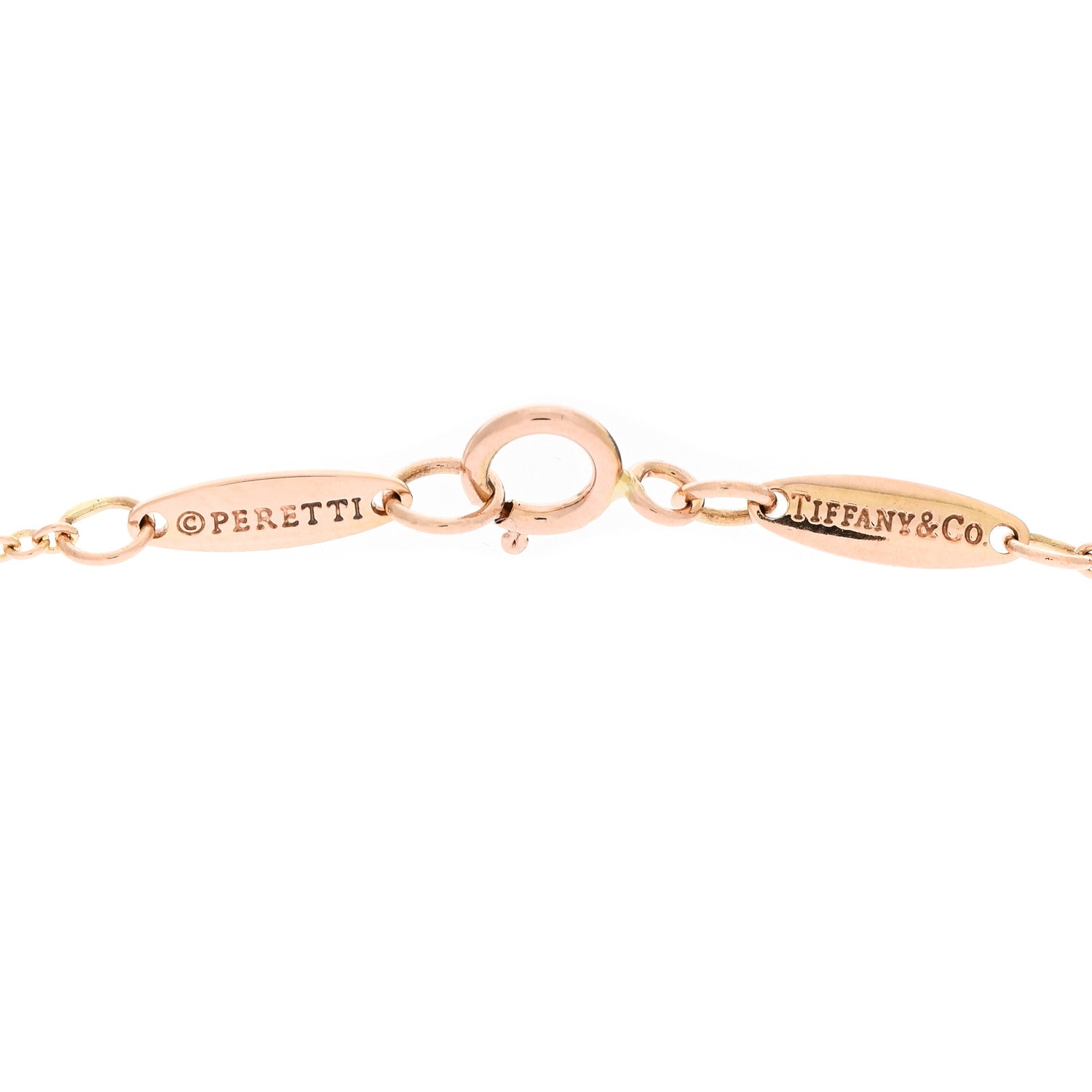 Tiffany 18K Rose Gold Diamond .17ct Elsa Peretti Diamonds by the Yard Pendant Necklace 5 of 5