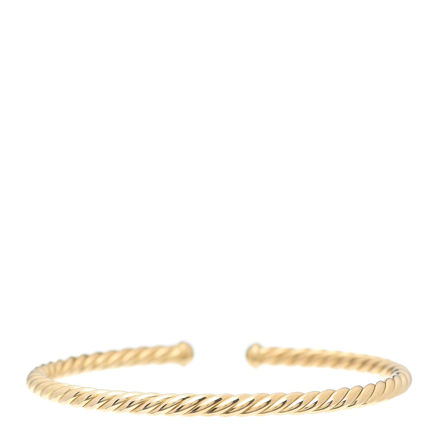David Yurman 18K Yellow Gold 4mm Cablespira Bracelet 3 of 10