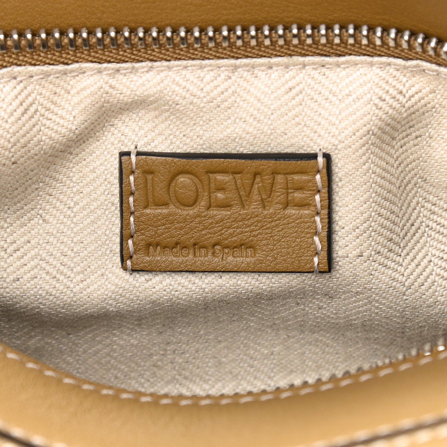 Loewe Calfskin Small Puzzle Bag Ochre Green Soft White 7 of 7