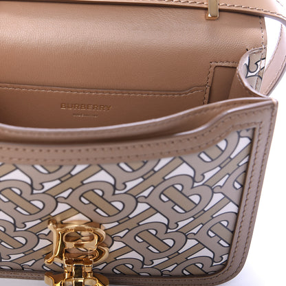 Burberry Calfskin Monogram Mini TB Bag Beige 6 of 9