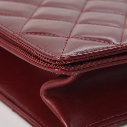 Chanel Calfskin Quilted Ballerine Flap Black Dark Red 10 of 13