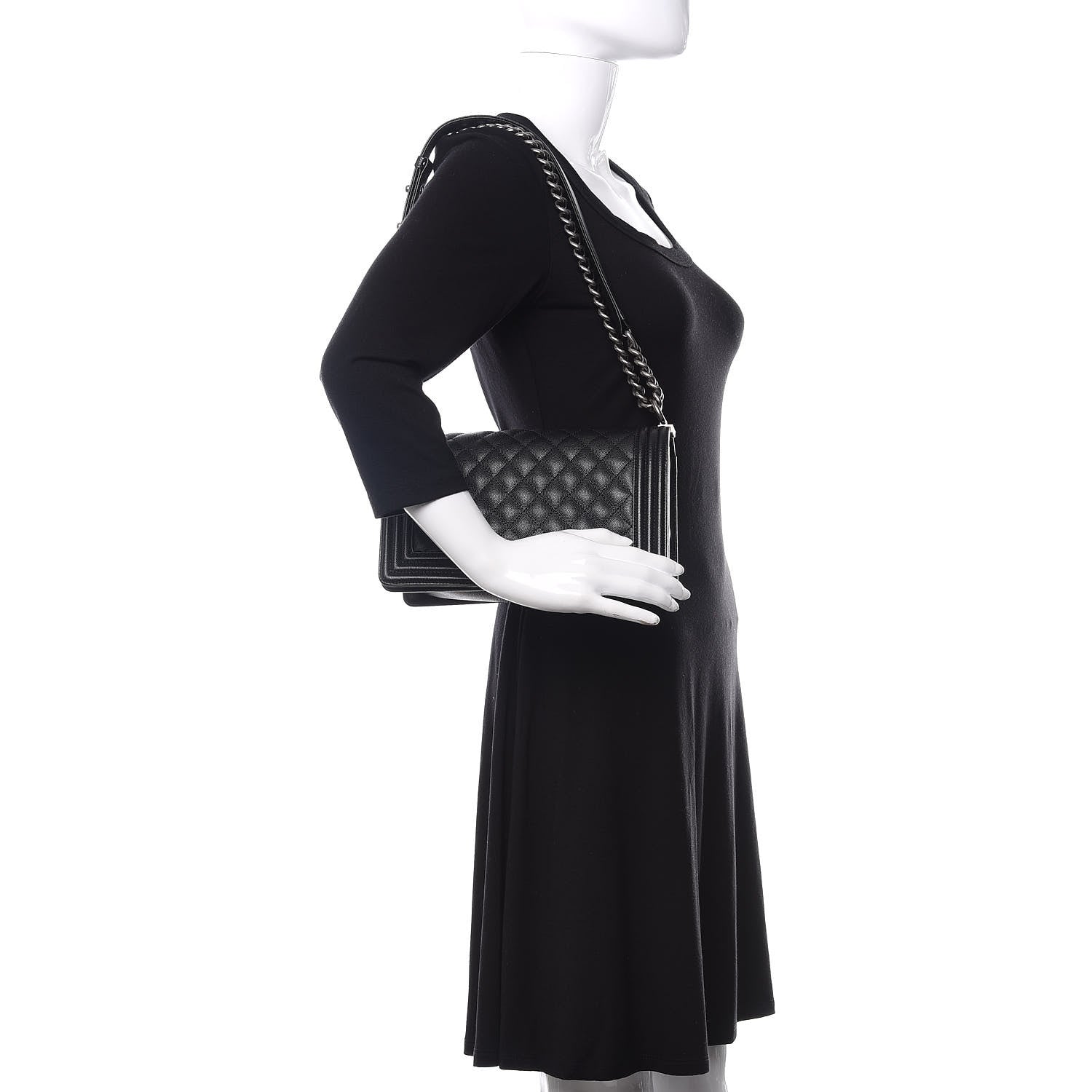Chanel Caviar Quilted Medium Boy Flap Black 3 of 12