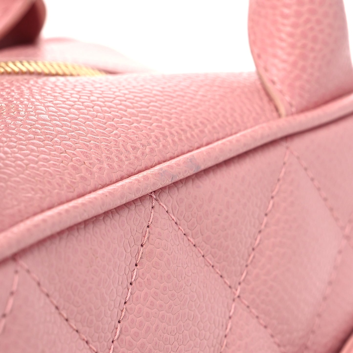 Caviar Quilted Small Bowler Pink