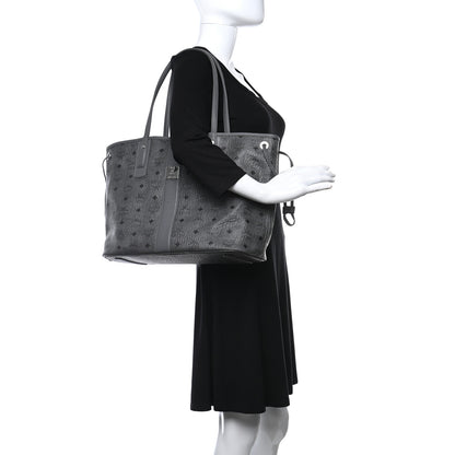 MCM Visetos Medium Reversible Shopper Tote Phantom Grey 3 of 8