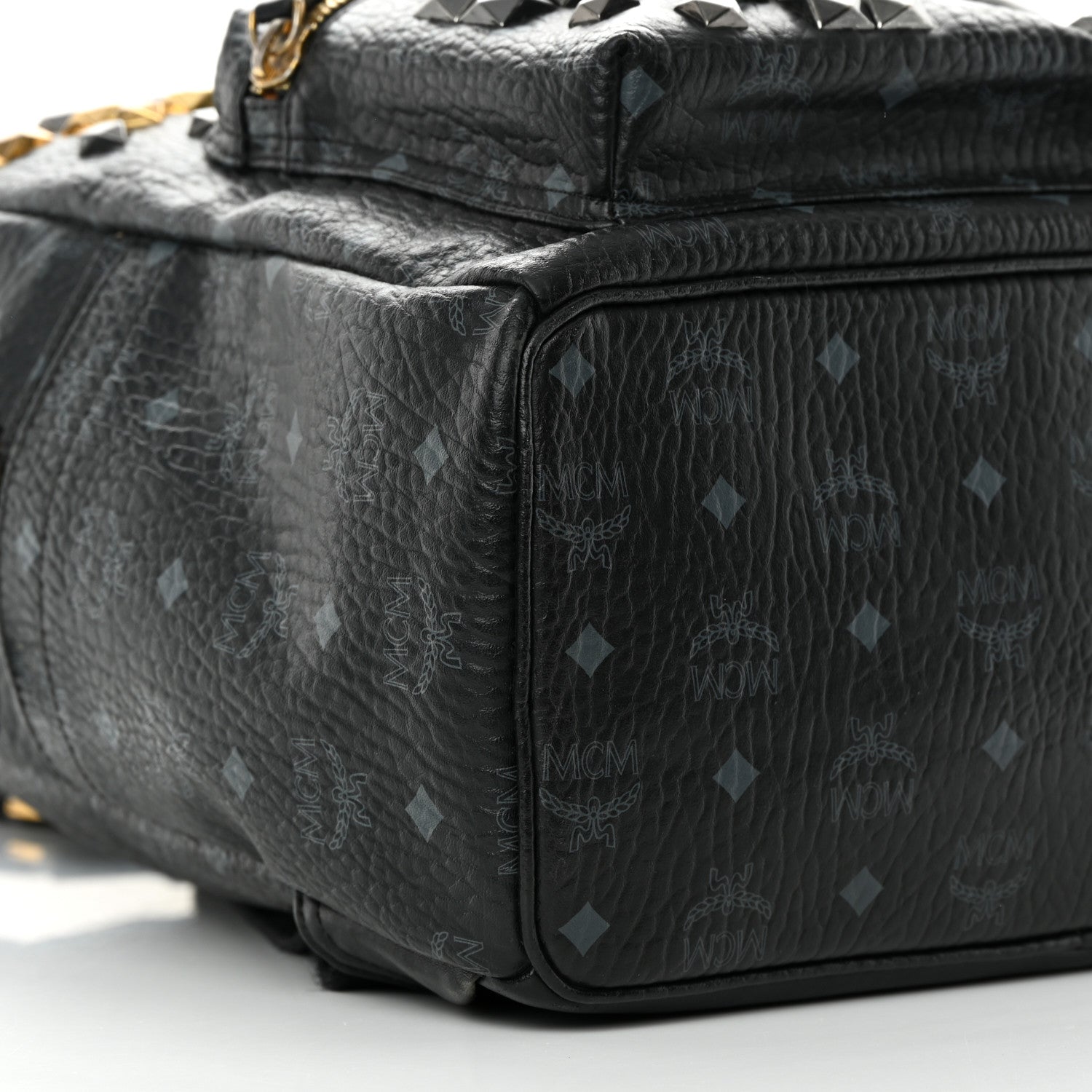 MCM Visetos Studded Medium Stark M Backpack Black 9 of 18