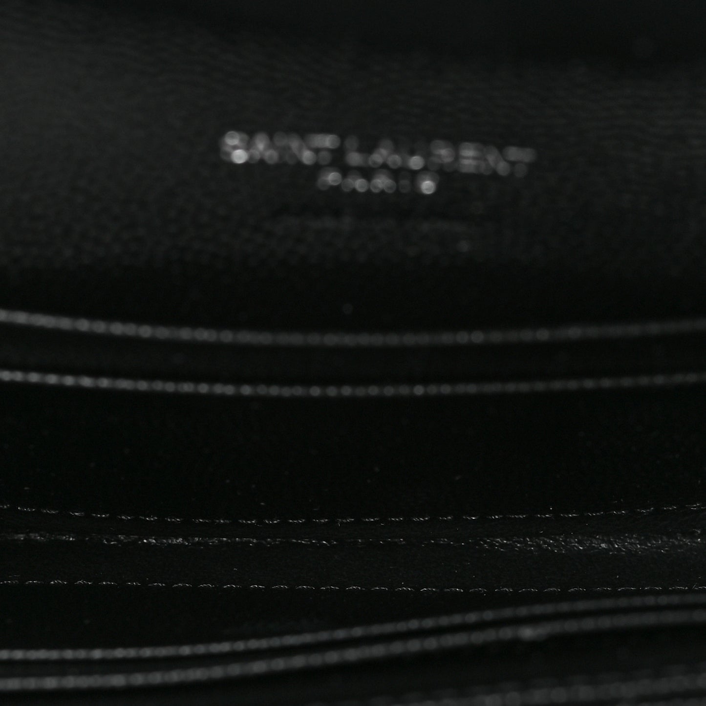 Grain De Poudre Matelasse Chevron Small Monogram Envelope Wallet Black