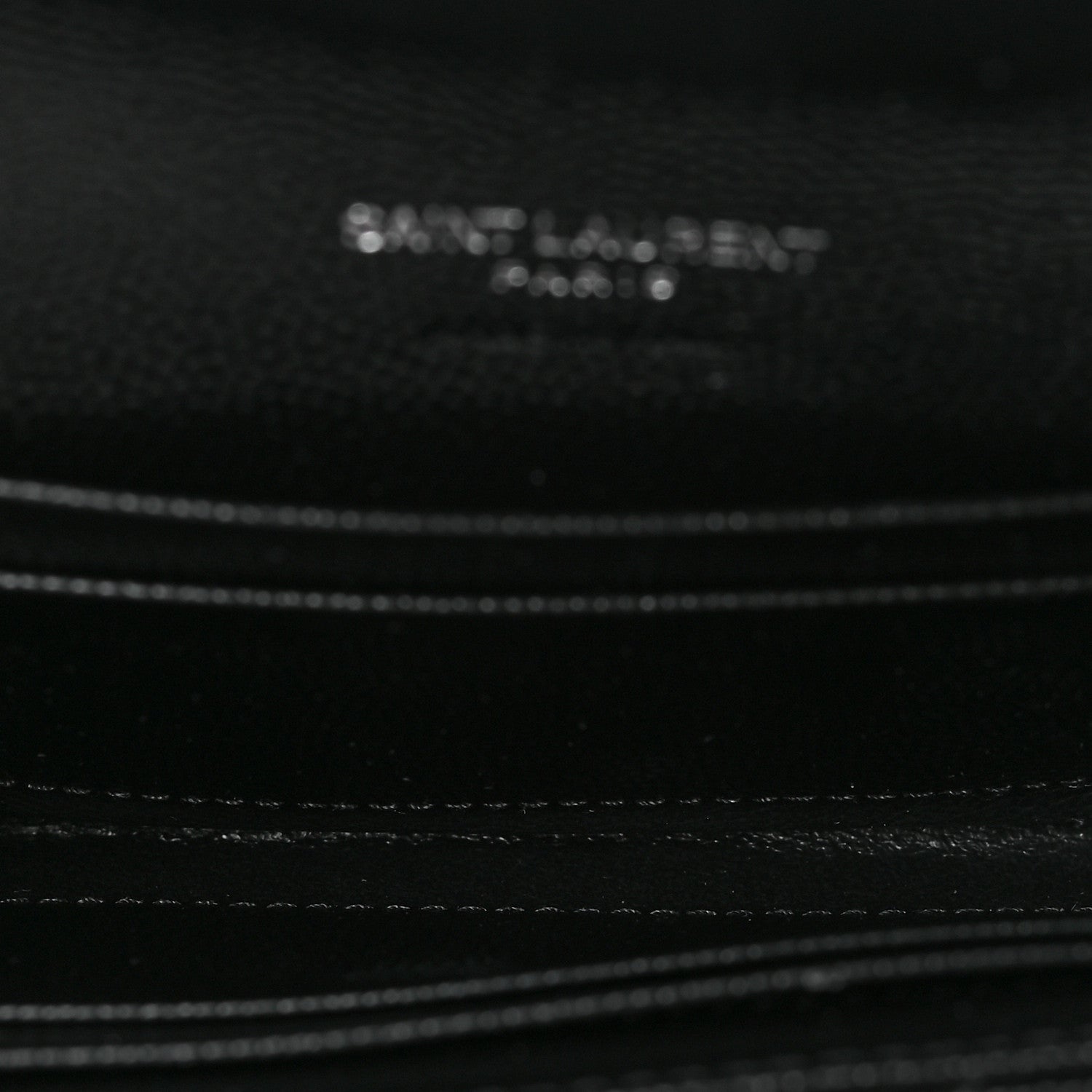 Saint Laurent Grain De Poudre Matelasse Chevron Small Monogram Envelope Wallet Black 5 of 6
