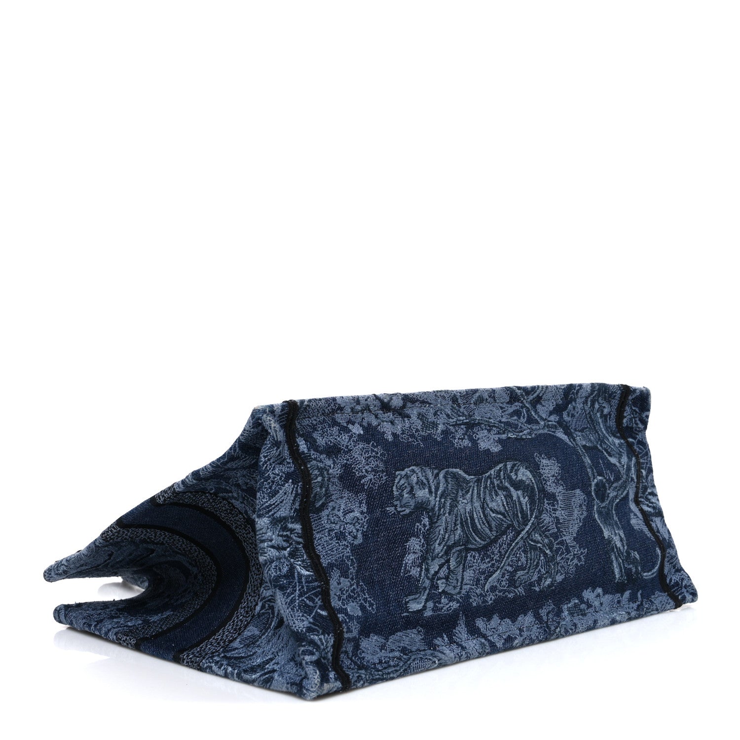 Christian Dior Canvas Embroidered Medium Dioriviera Toile De Jouy Book Tote Blue Black Blue Black 4 of 10
