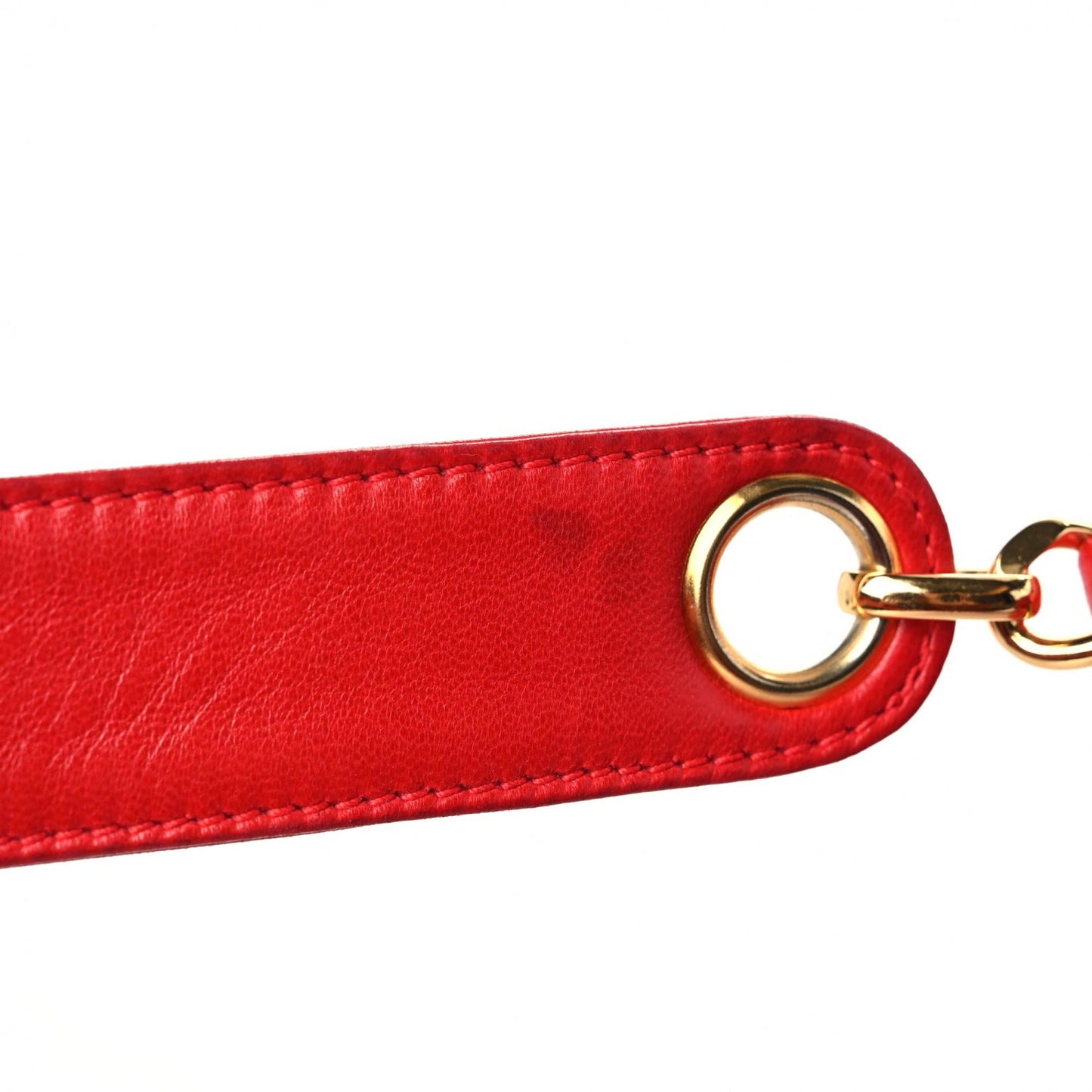 Lambskin CC Drawstring Shoulder Bag Red