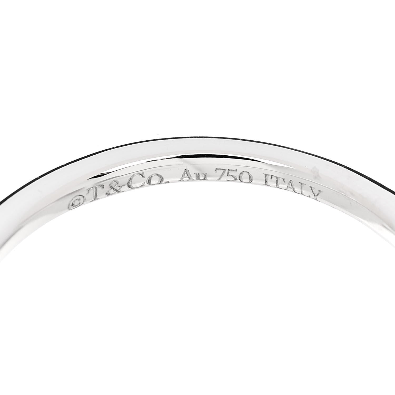 Tiffany 18K White Gold Diamond T Wire Ring 54 6.75 4 of 6