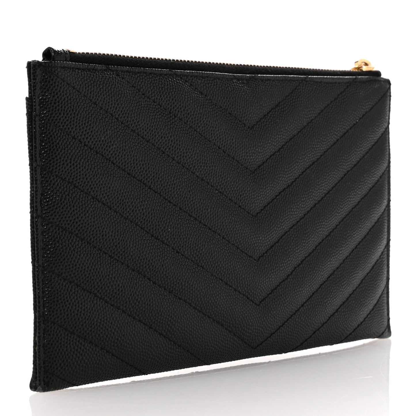 Grain De Poudre Chevron Monogram Bill Pouch Black