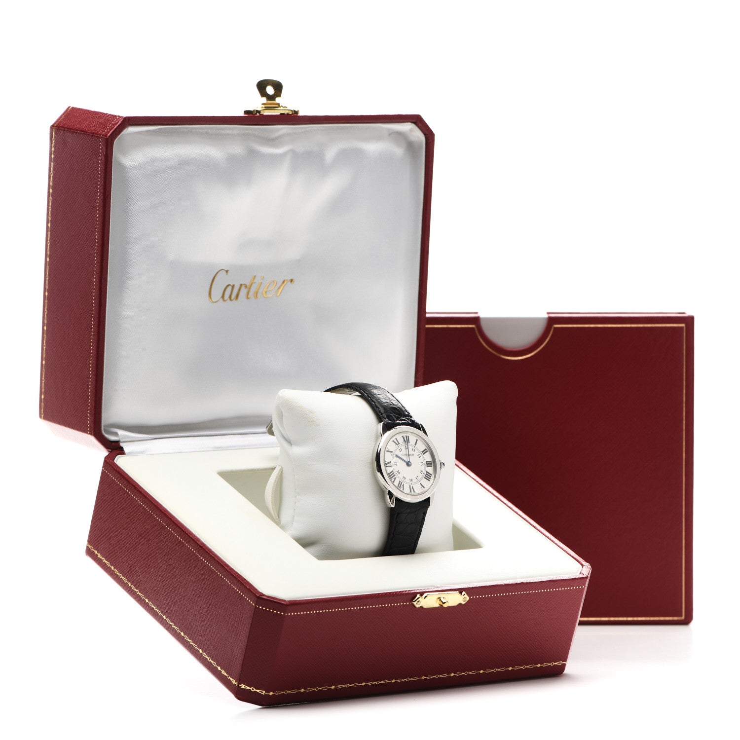 Cartier Stainless Steel Alligator 29mm Ronde Solo Quartz Watch 6 of 6