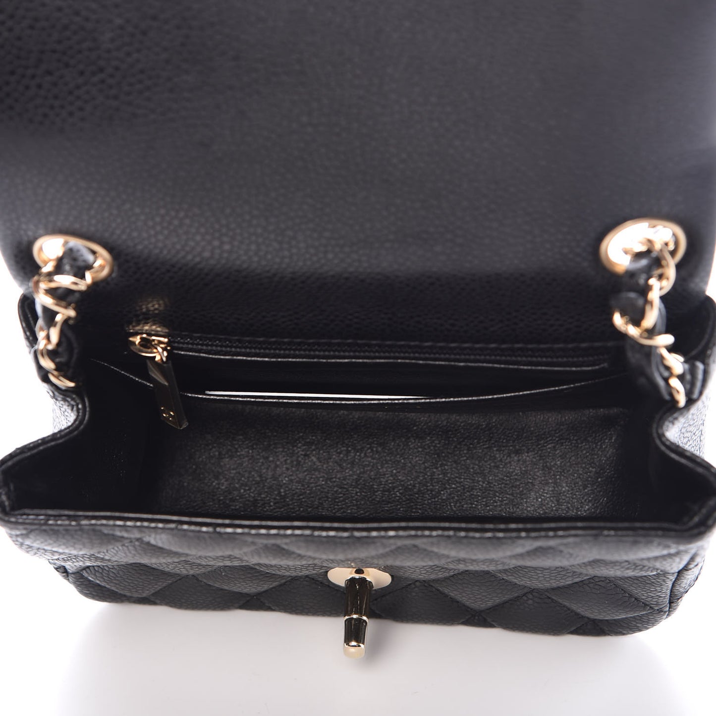 Caviar Quilted Mini Square Flap Black