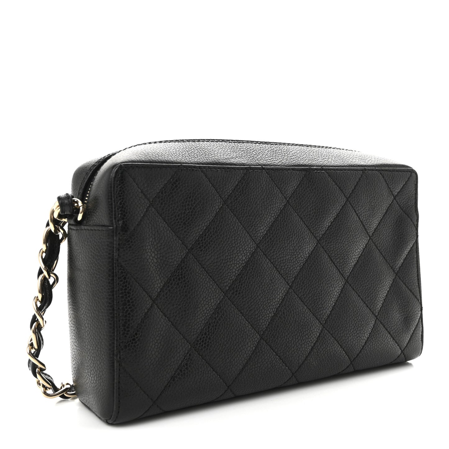 Caviar Quilted Camera Bag Black