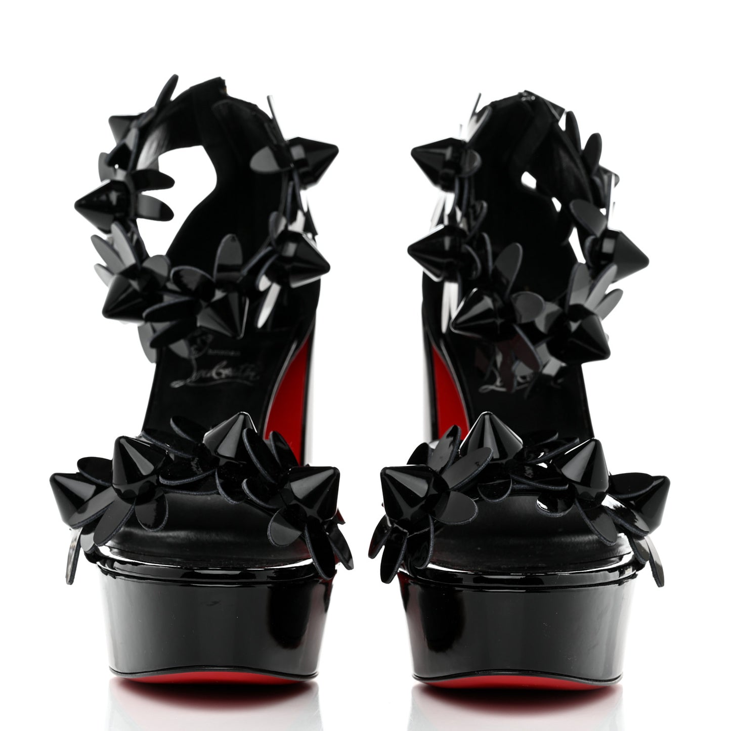Patent Daisy Spikes Alta 130 Platform Sandals 39.5 Black