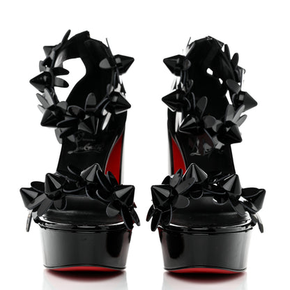 Christian Louboutin Patent Daisy Spikes Alta 130 Platform Sandals 39.5 Black 2 of 8