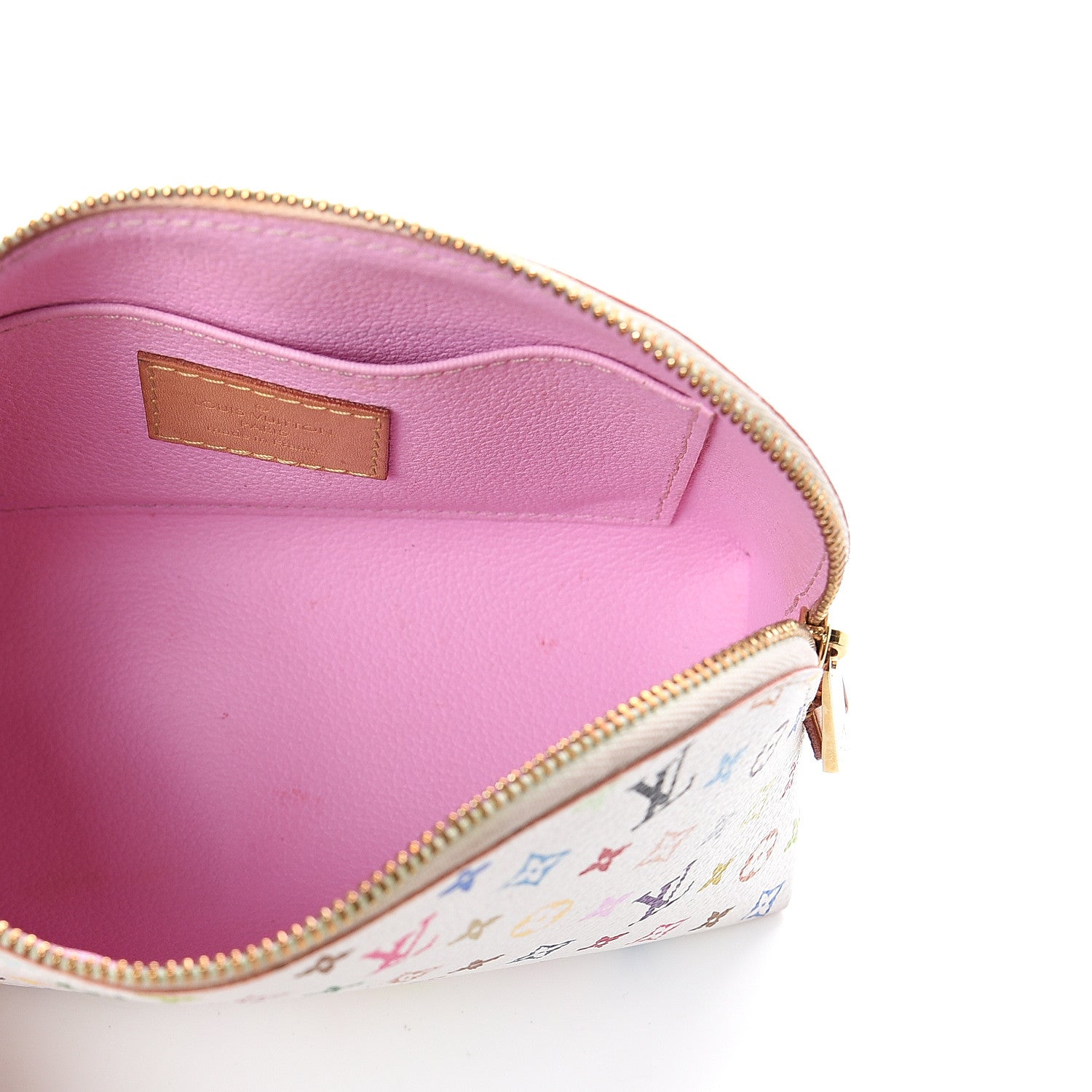 Louis Vuitton Monogram Multicolor Cosmetic Pouch White Litchi 4 of 5
