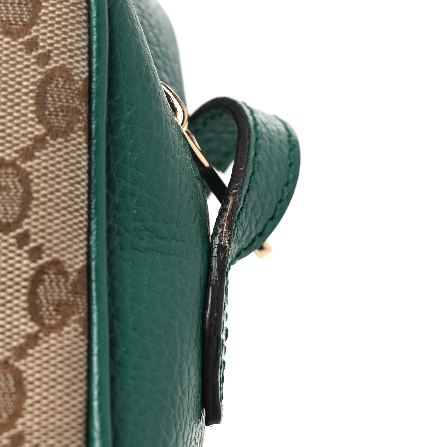 Gucci Monogram Dollar Calfskin Mini Bree Messenger Bag Beige Ebony Emerald 13 of 14