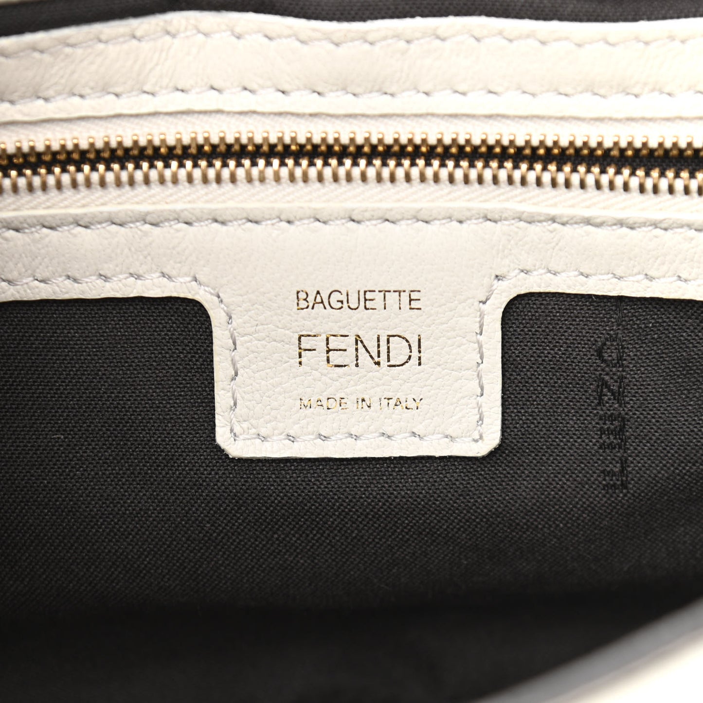 Nappa FF 1974 Embossed Baguette White