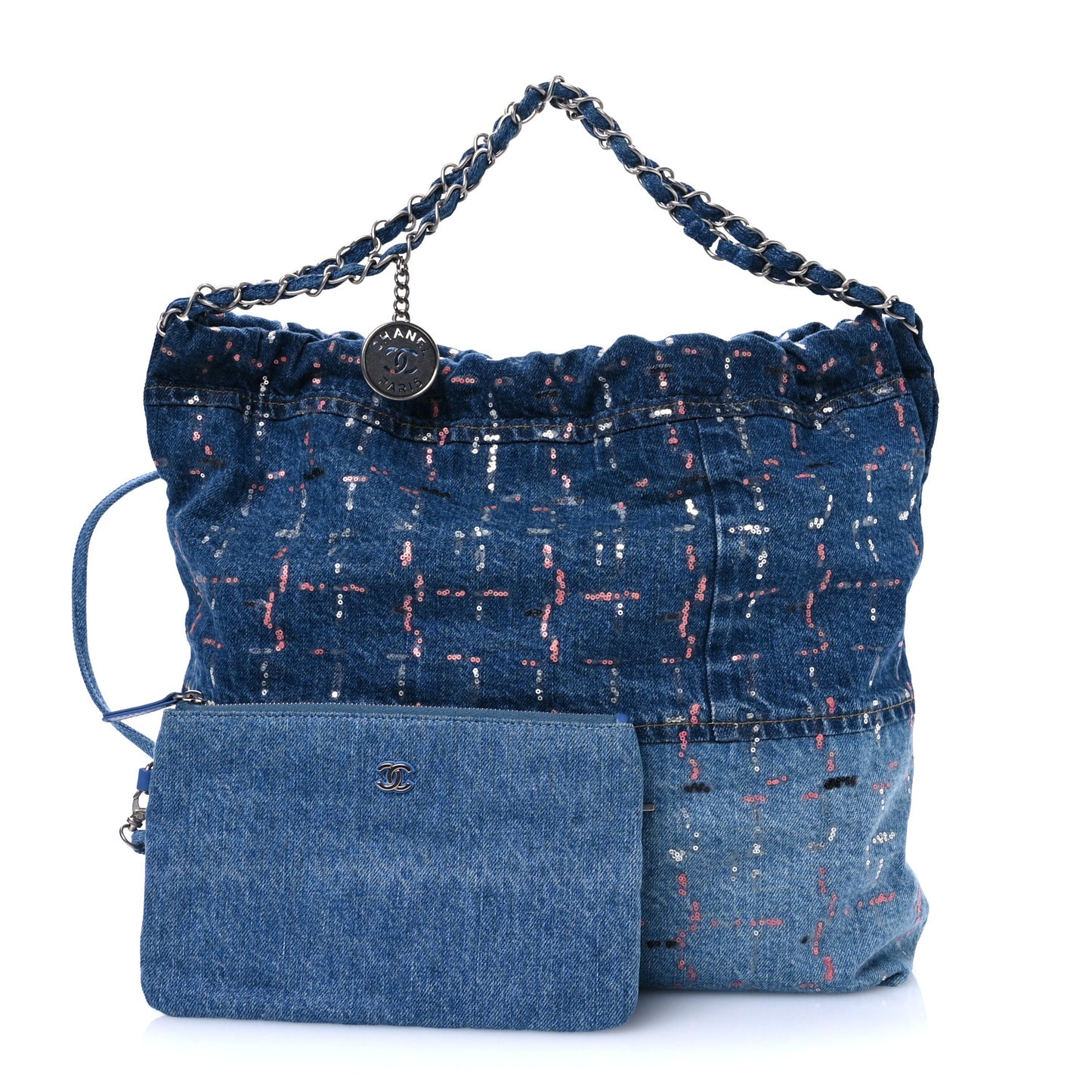 Denim Sequin Chanel 22 Blue