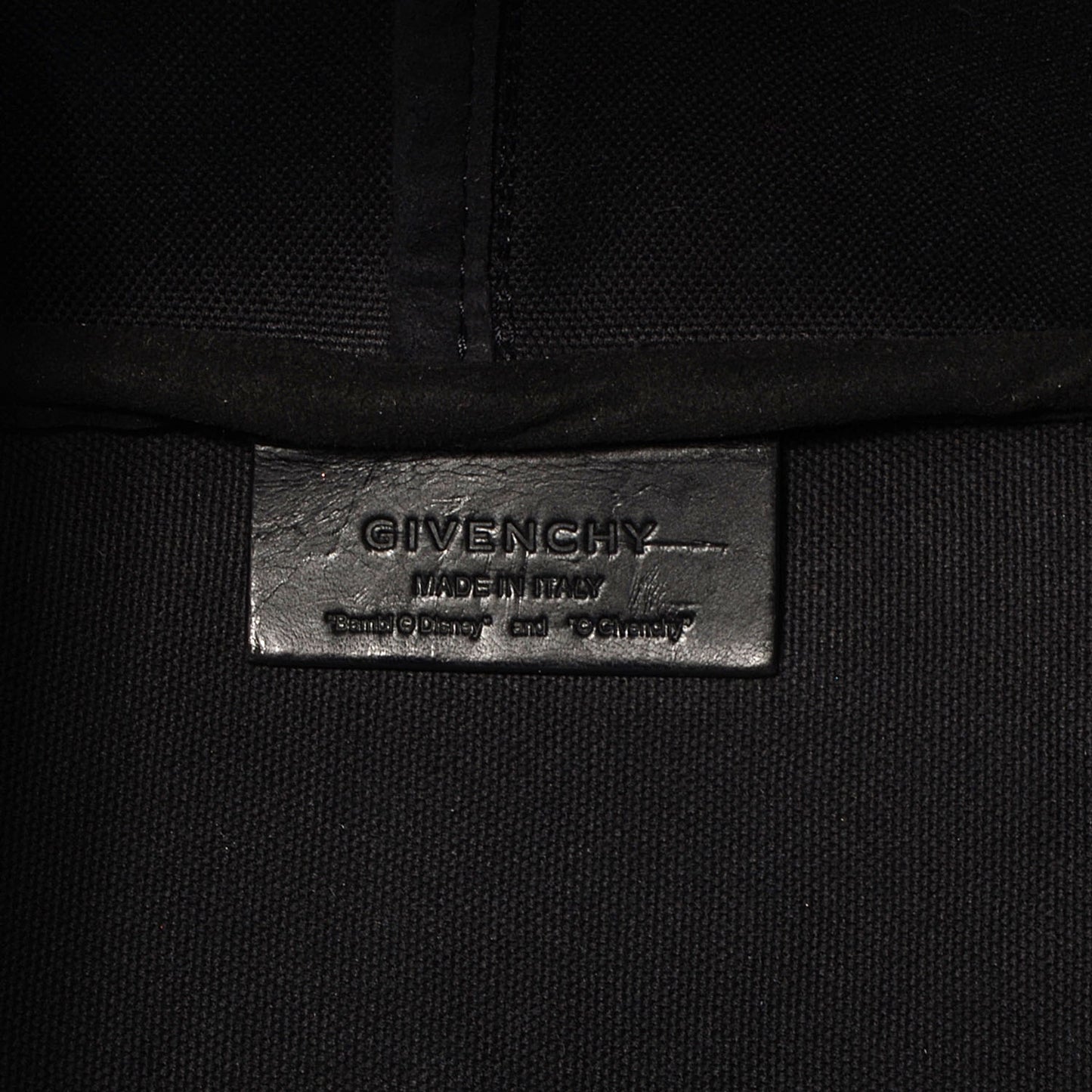 Textured Coated Canvas Bambi Print Large Antigona Tote Black