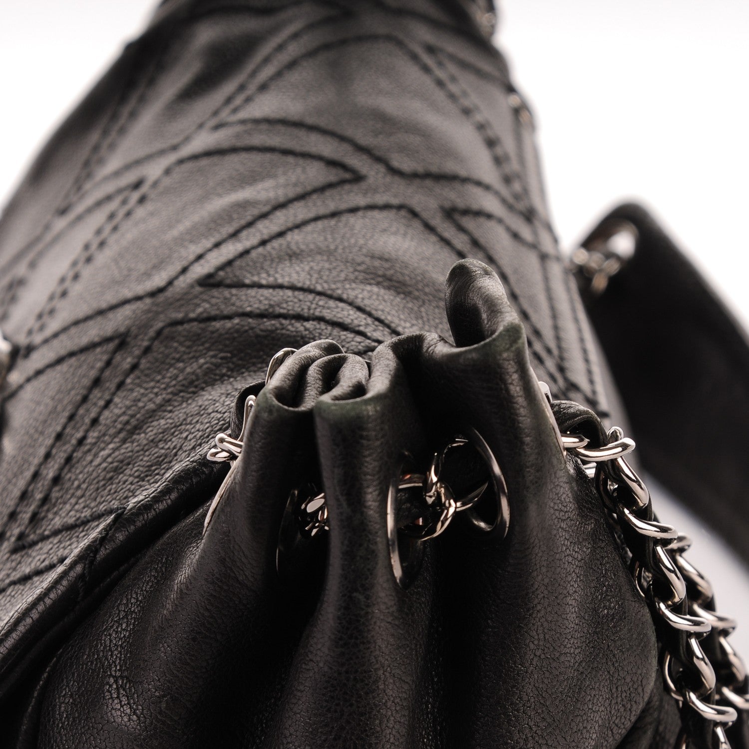 Chanel Calfskin Diamond Stitch Accordion Flap Black 9 of 9