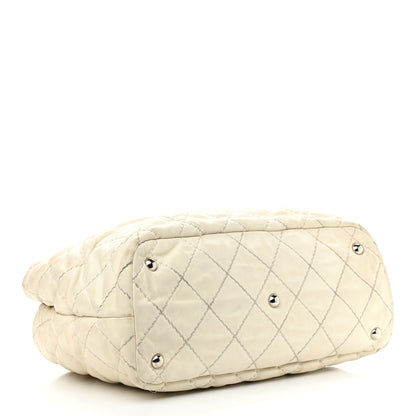 Chanel Calfskin Contrast Stitch Tote Beige 3 of 17