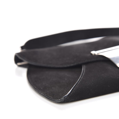 Celine Suede Calfskin Clutch on Chain Black 8 of 11
