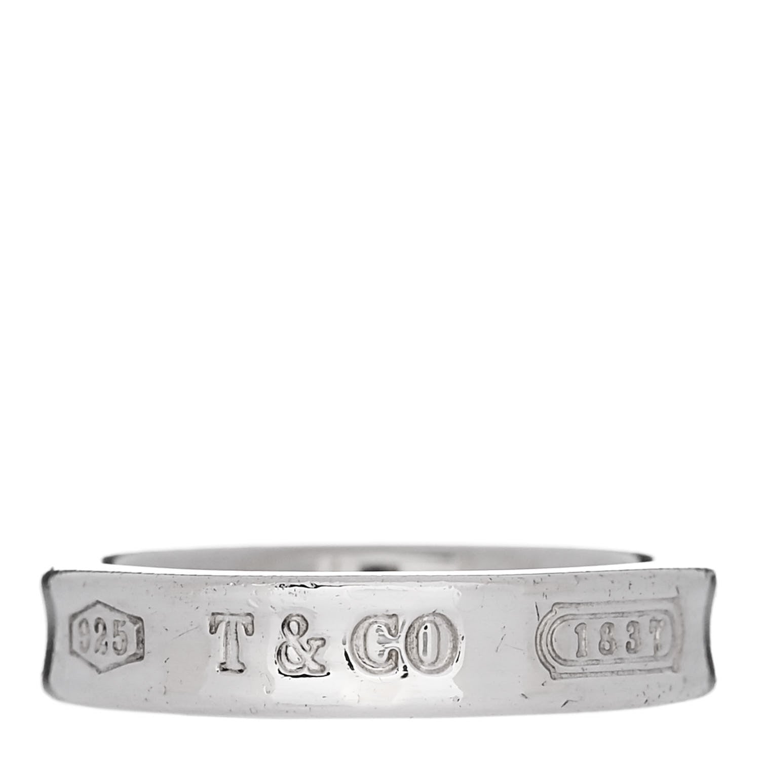 Tiffany Sterling Silver Narrow 1837 Band Ring 49 5 1 of 4