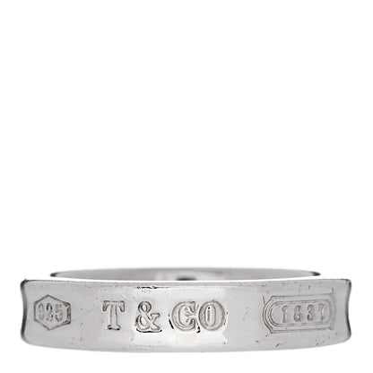 Tiffany Sterling Silver Narrow 1837 Band Ring 49 5 1 of 4