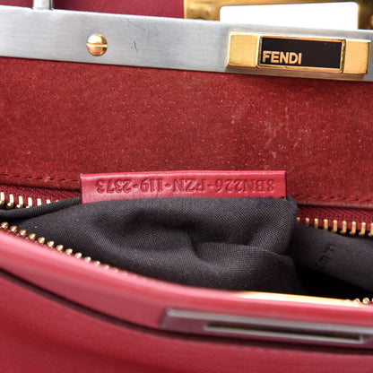 Fendi Vitello Suede Medium Peekaboo Iconic Satchel Rubino Peonia 17 of 18