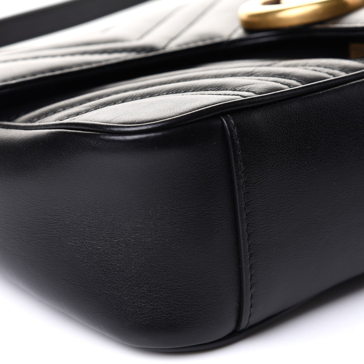 Calfskin Matelasse Small GG Marmont Shoulder Bag Black