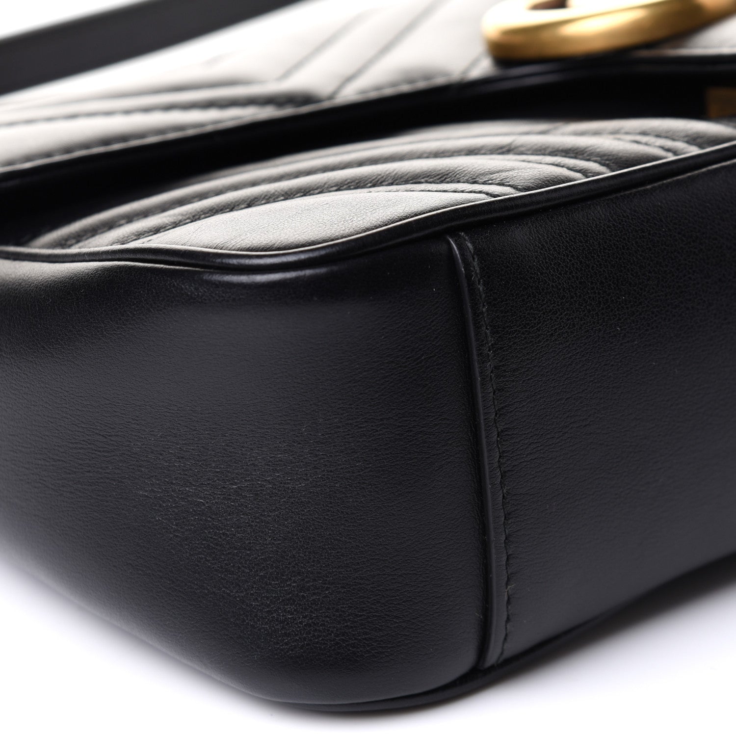 Gucci Calfskin Matelasse Small GG Marmont Shoulder Bag Black 11 of 12
