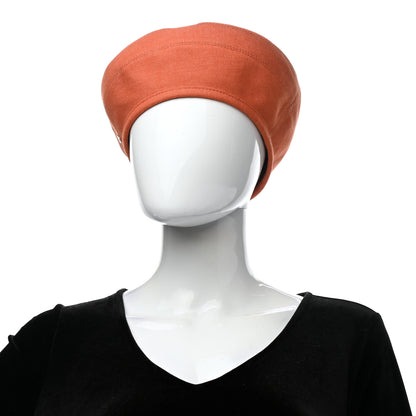Hermes Denim Saint Honore Beret Hat 56 Orange Meranti 2 of 10