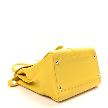 Delvaux Grained Calfskin MM Brillant Satchel Yellow 5 of 11