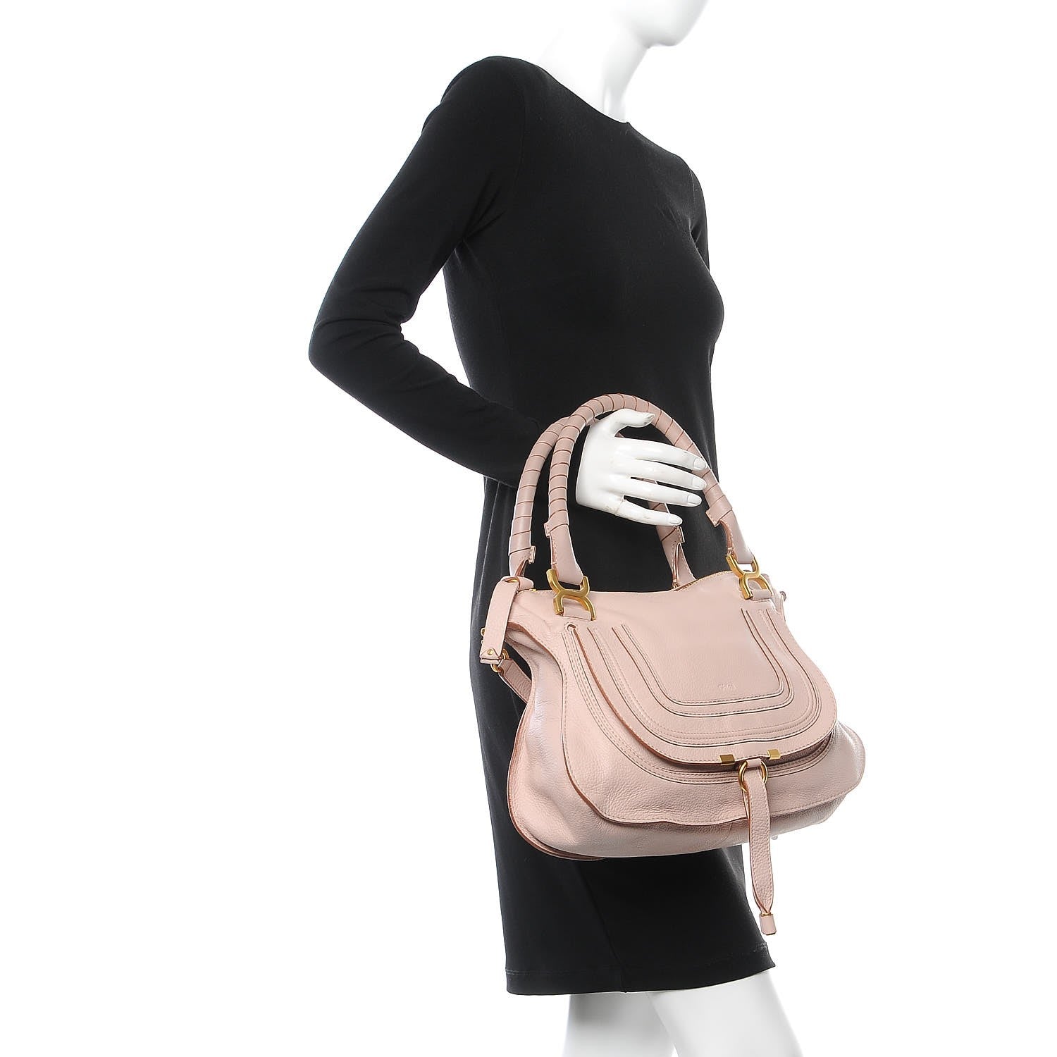 Chloe Calfskin Medium Marcie Satchel Nude Pink 3 of 9
